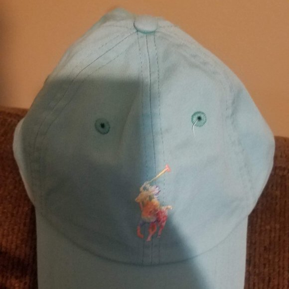 Ralph Lauren Polo Cotton Chino Ball Cap light Teal Color - Picture 2 of 7